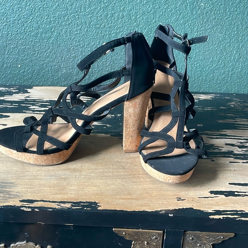 Black Strap Heels
